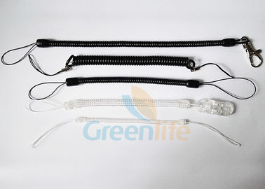 Cavi chiave elastici della cordicella spirale su ordinazione chiave arrotolata nera/chiara di lunghezza