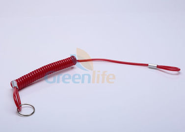 Ciclo girante di dimensione della bobina del guinzaglio di plastica rosso su ordinazione della cordicella con la piegatura del metallo