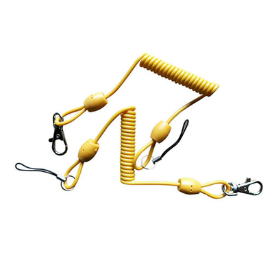 Supporto ritrattabile allungato della catena chiave della primavera di giallo di 80 di cm dell'ammortizzatore ausiliario cordicelle dello strumento