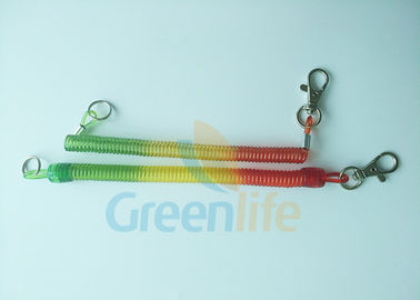 Il cavo elastico della primavera sicura chiave arrotolata su ordinazione della cordicella con introduce il gancio &amp; i portachiavi a anello