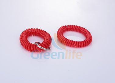 Tubatura di plastica di Keychain TPU della molla elicoidale del polso dell'ammortizzatore ausiliario rosso molle con l'anello di spaccatura