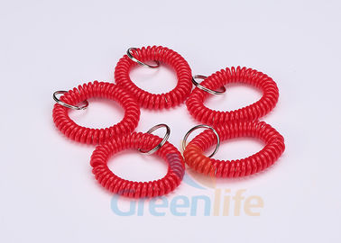 Braccialetto a spirale multiuso su ordinazione di Keychain, portiere di plastica rosso del polso