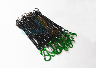 Cordicella di plastica della canna da pesca di Rentention, cordicelle verdi dello strumento di sicurezza del gancio di Carabiner