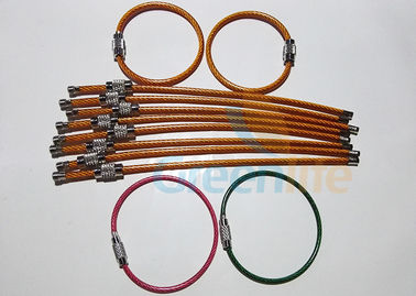 Gli accessori della cordicella del cavo dell'acciaio inossidabile hanno colorato la banda di polso ricoperta unità di elaborazione con il ciclo della serratura