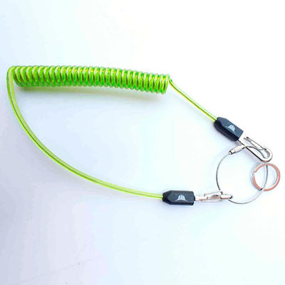 Strumento verde trasparente Lanyard For Split Ring della bobina del cavo di 5.0MM